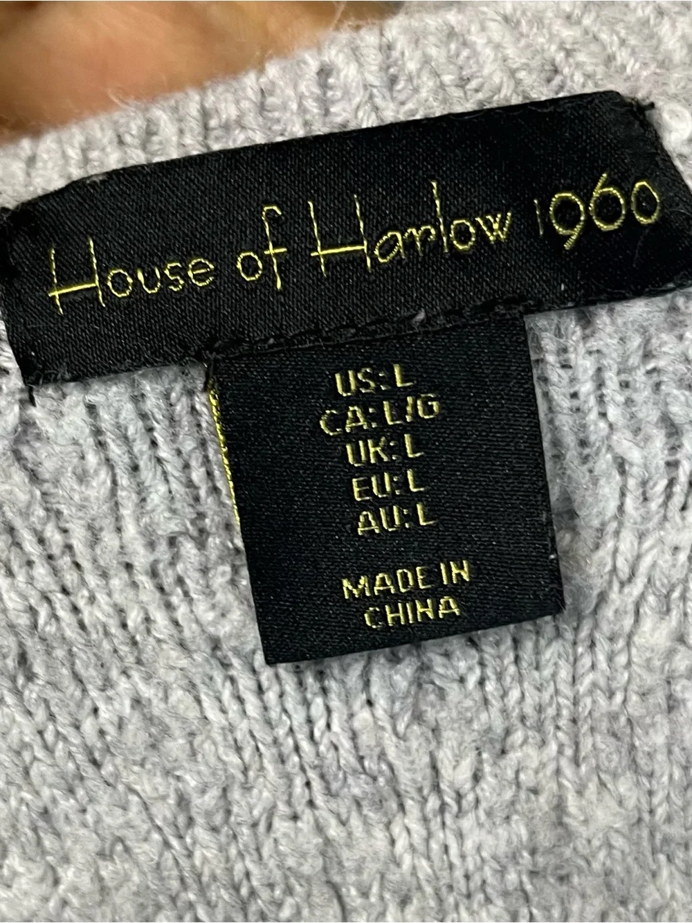 House of Harlow 1960 Cable Knit Sweater Tank Top Dress Size L